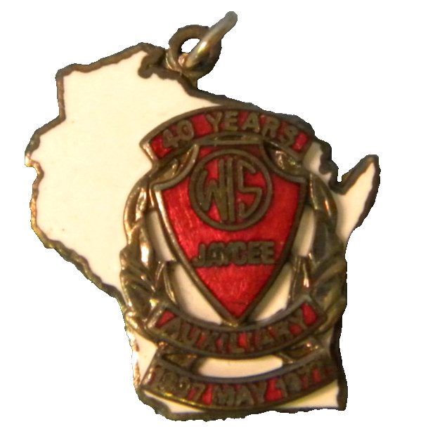 Wisconsin Jaycees Auxiliary 40 Year Anniversary Charm 1937 to 1977