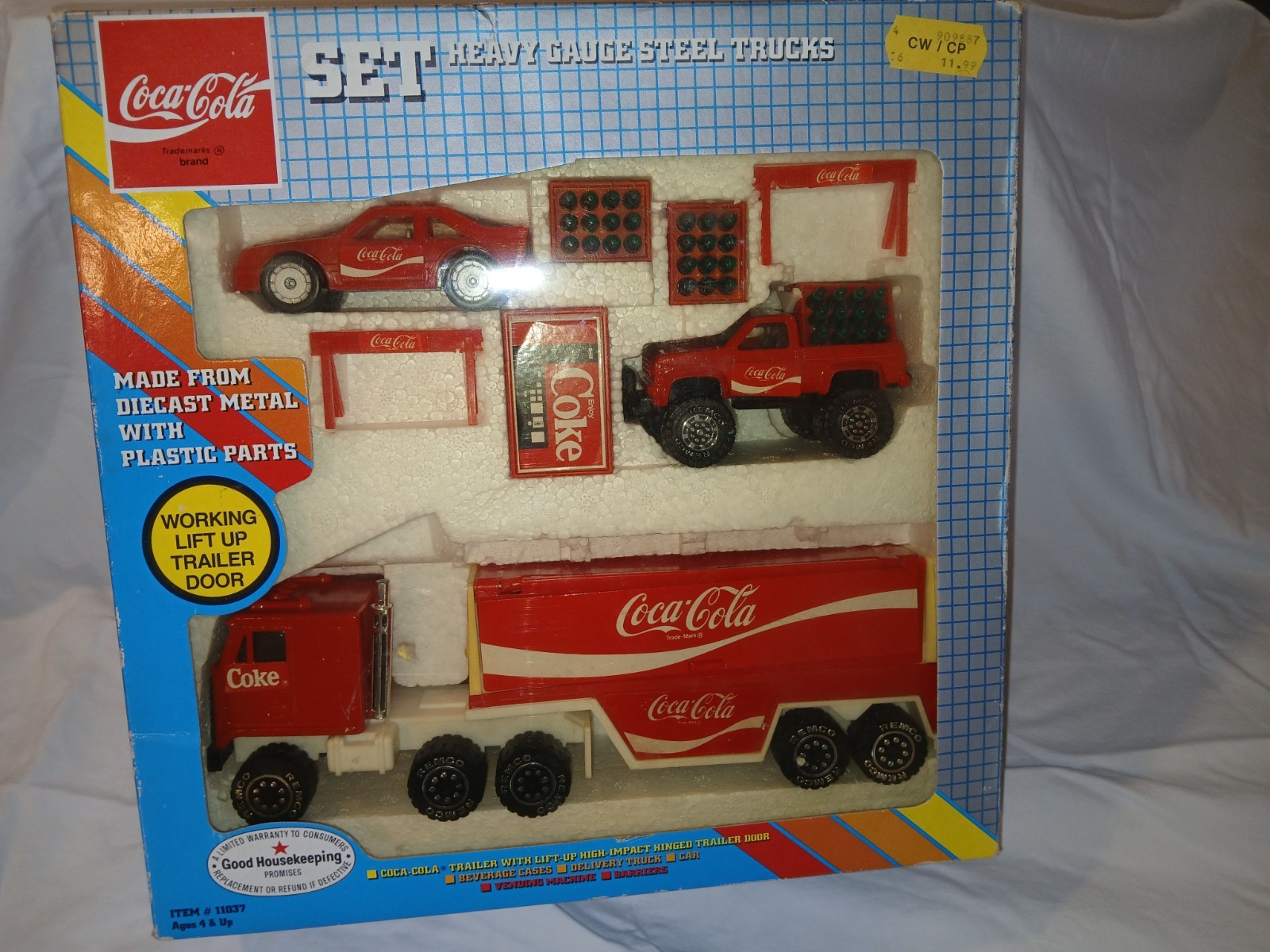Vintage Remco Coca-Cola Heavy Gauge Steel Trucks Set #11037 Boxed 1988-89