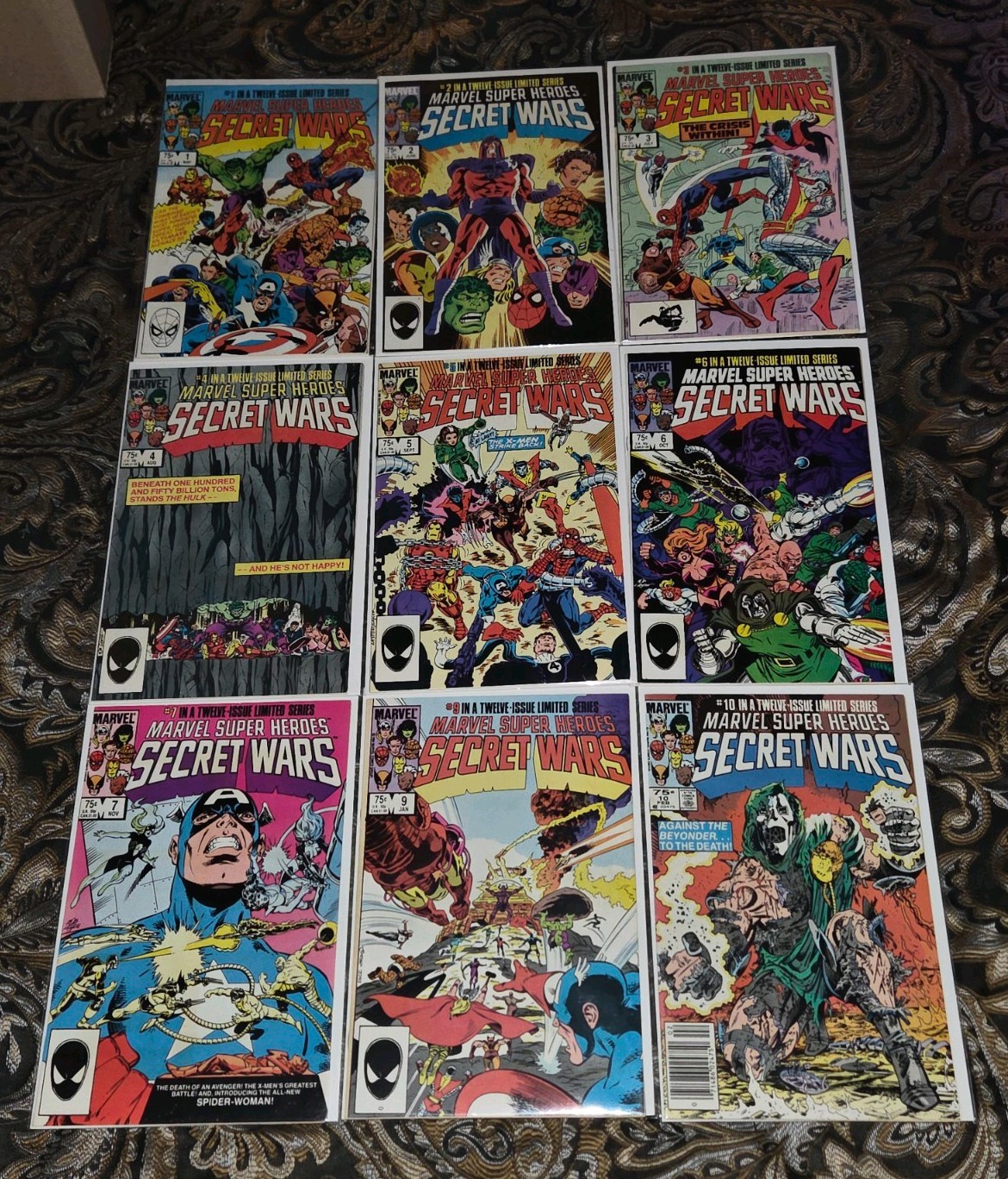 Vintage 1984 Marvel Comics Super Heroes Secret Wars Issues Lot 1-7, 9, 10 Doom