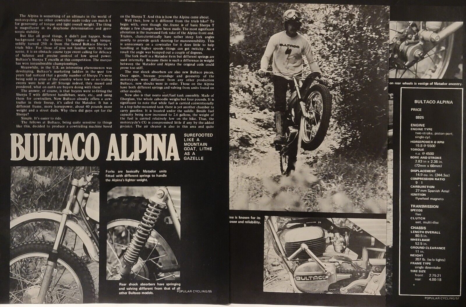1972 Bultaco Alpina Motorcycle 4p Print test article