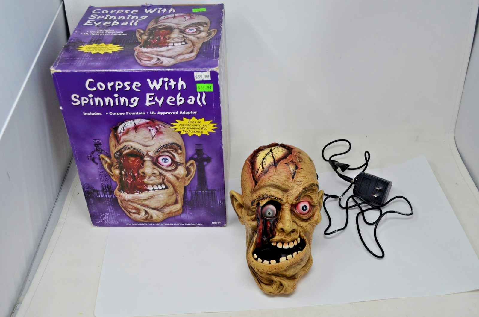 Vintage Nightview Seasons Corpse With Spinning Eyeball Fountain Halloween Decor