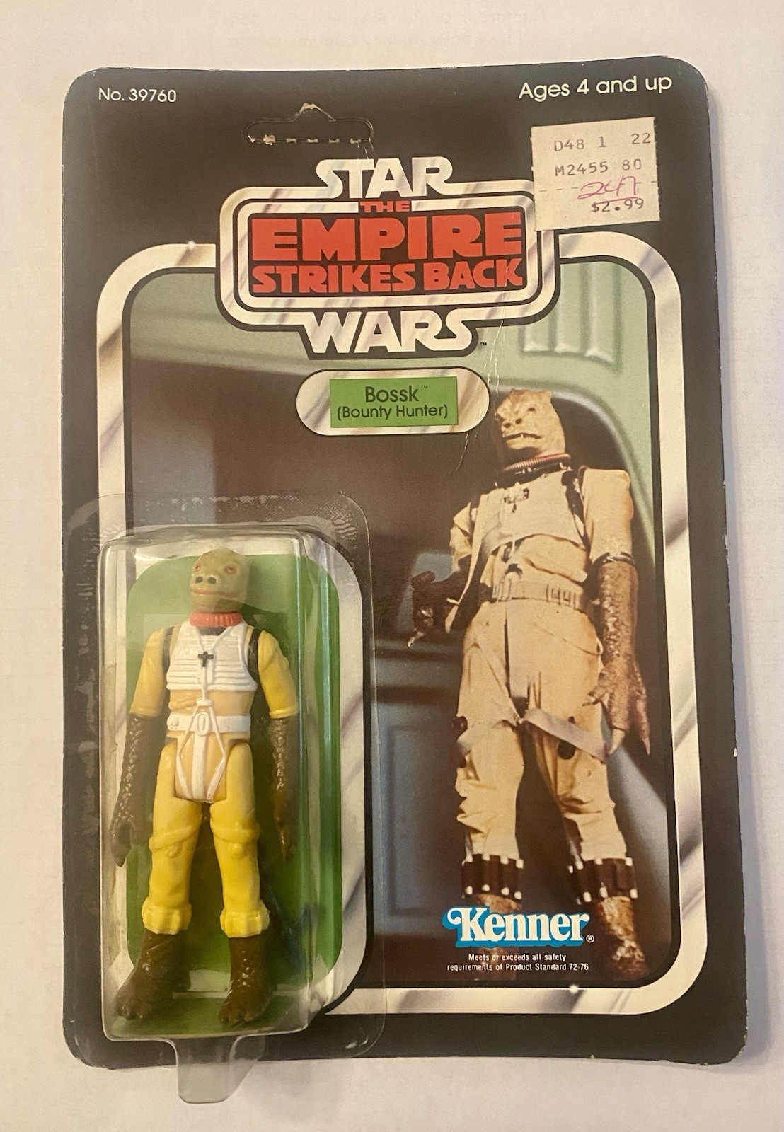 Kenner Vintage Star Wars Empire Strikes Back Bossk Bounty Hunter Figure Carded