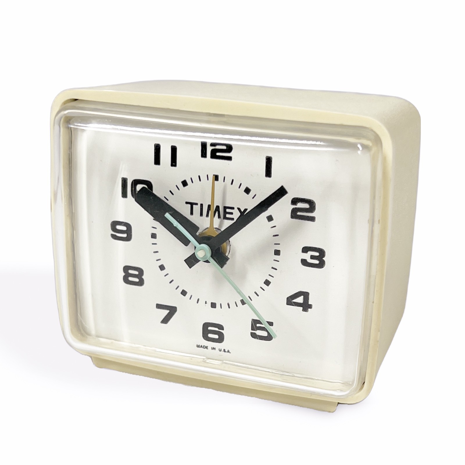 Vintage 1970s Timex 7369A MCM Retro Analog Alarm Clock (Works, Read Description)