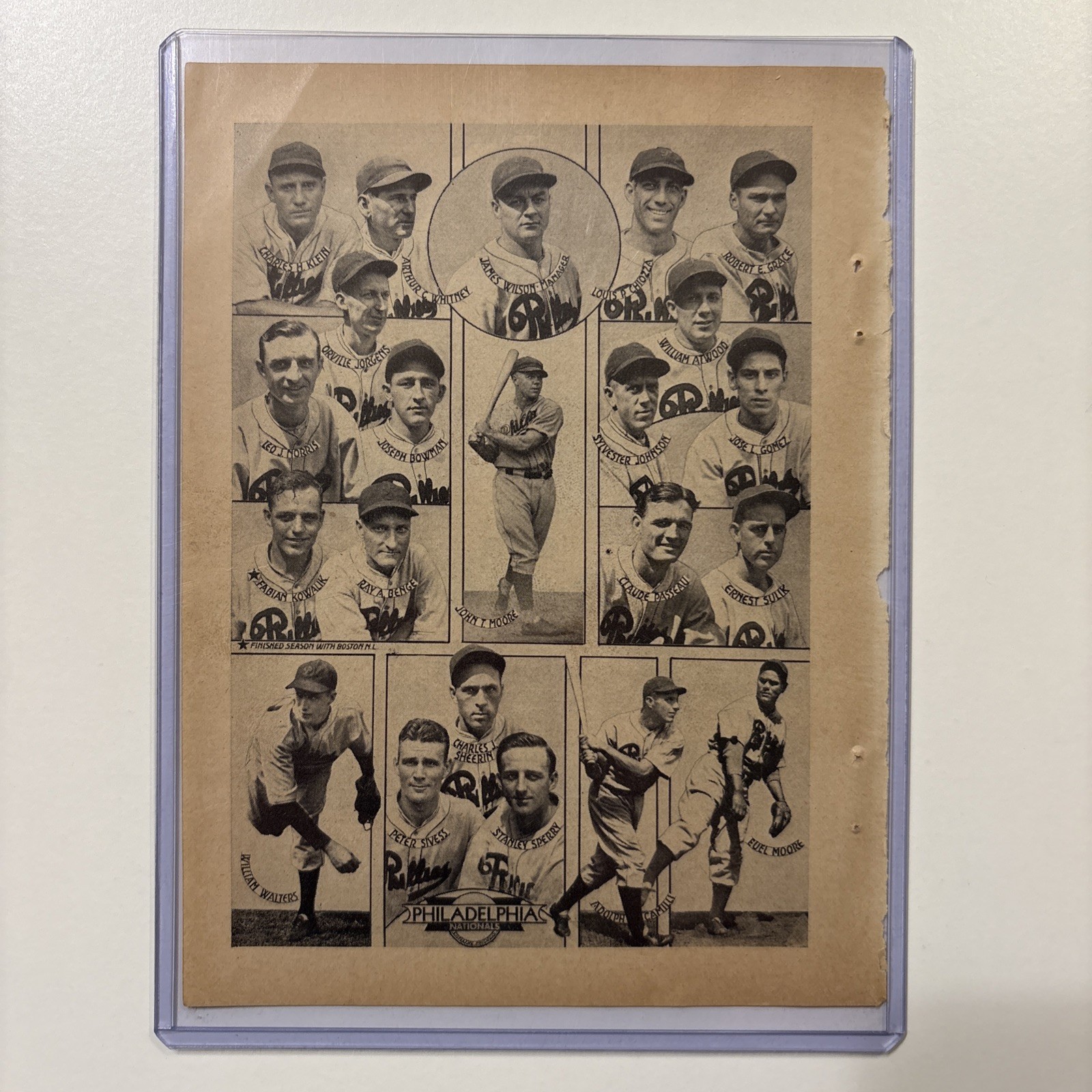 1936 Philadelphia Phillies Team Picture Rare Antique Baseball Chuck Klein