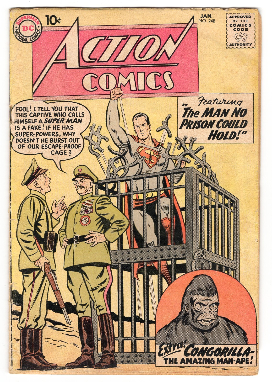 Action Comics 248 1959 DC Comics VG- 3.5 Superman Congorilla Tommy Tomorrow