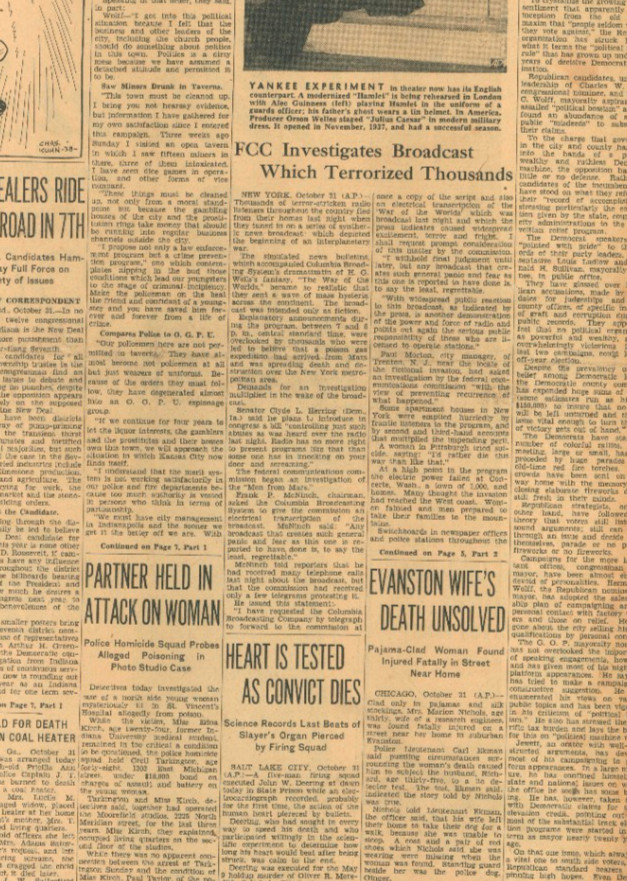 Martian Attack Radio Broadcast . Orson Wells . H.G.Wells  October 31 1938 B50