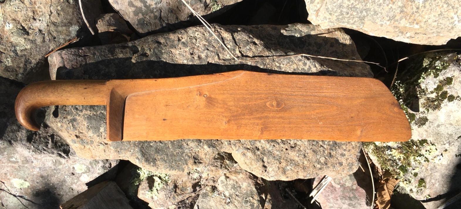 Antique Wooden Flax Scutching Knife Hand Carved Antique Wooden Flax Scutching Knife Hand Carved