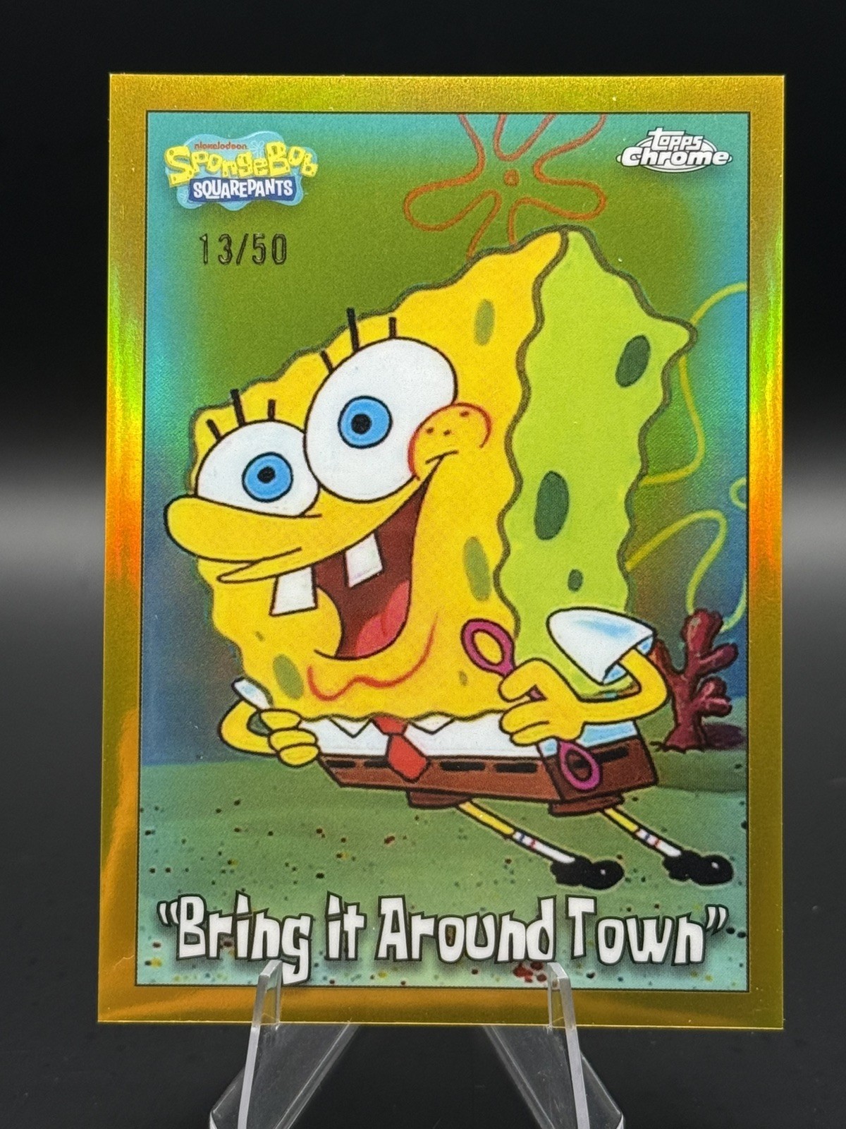 2025 Topps Chrome SpongeBob SquarePants #85 \'Bring It Around Town\' GOLD /50