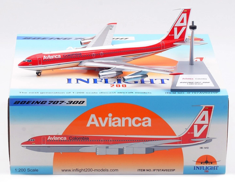 Inflight IF707AV0225P Avianca Boeing 707-300 HK-1410 Diecast 1/200 Jet Model New