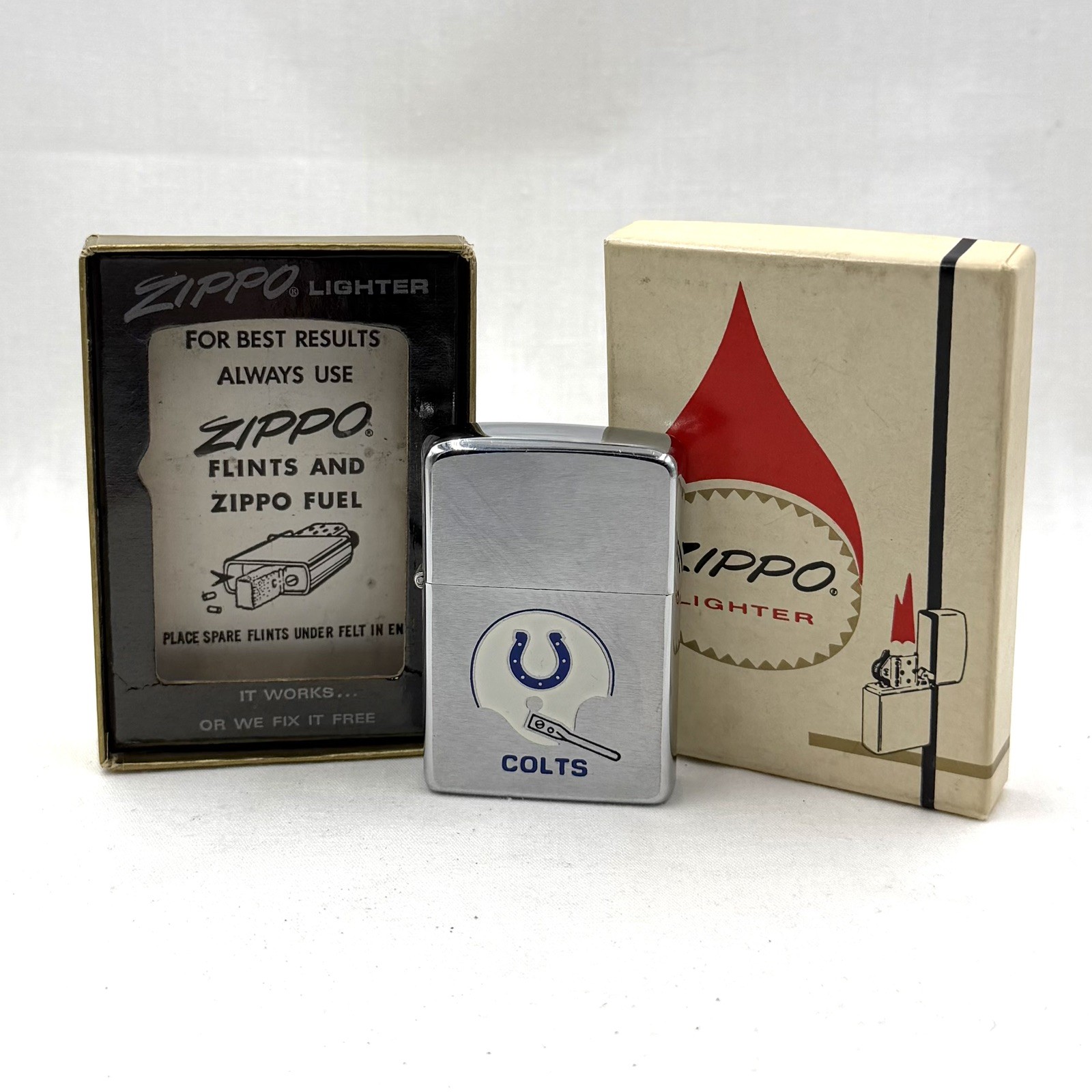 RARE Vintage 1973 BALTIMORE COLTS Helmet NFL FOOTBALL Zippo Lighter Unfired NEW