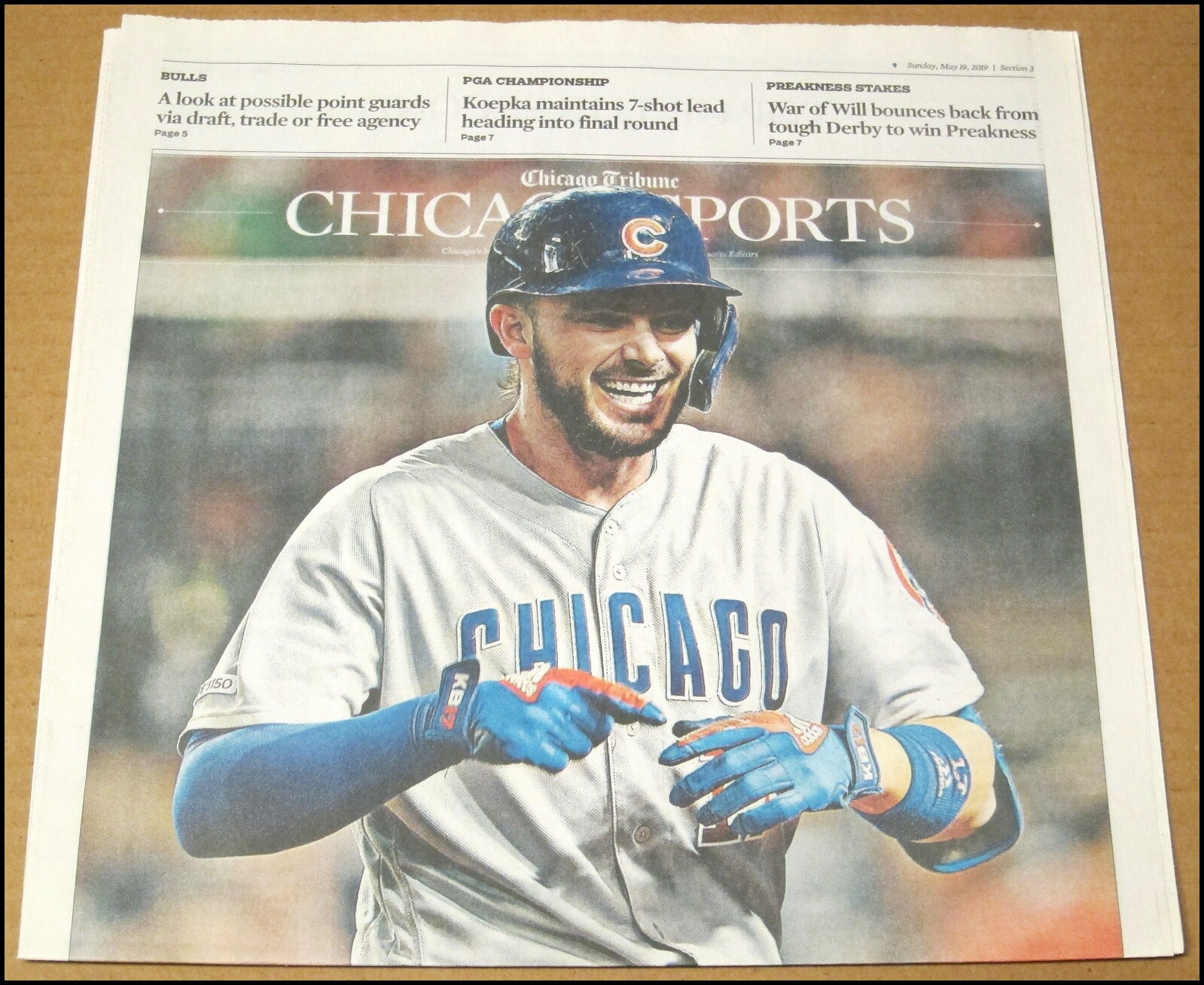 5/19/2019 Chicago Tribune Newspaper Sports Section Kris Bryant Cubs May 19