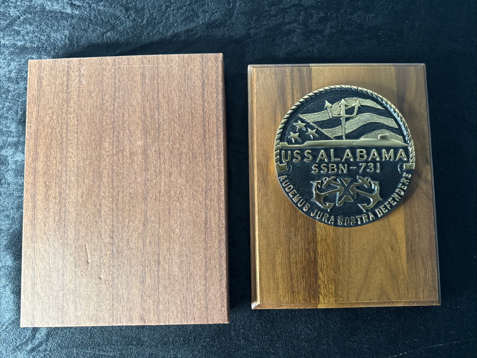 Vintage USS Alabama Plaque - 7.5” X 10”
