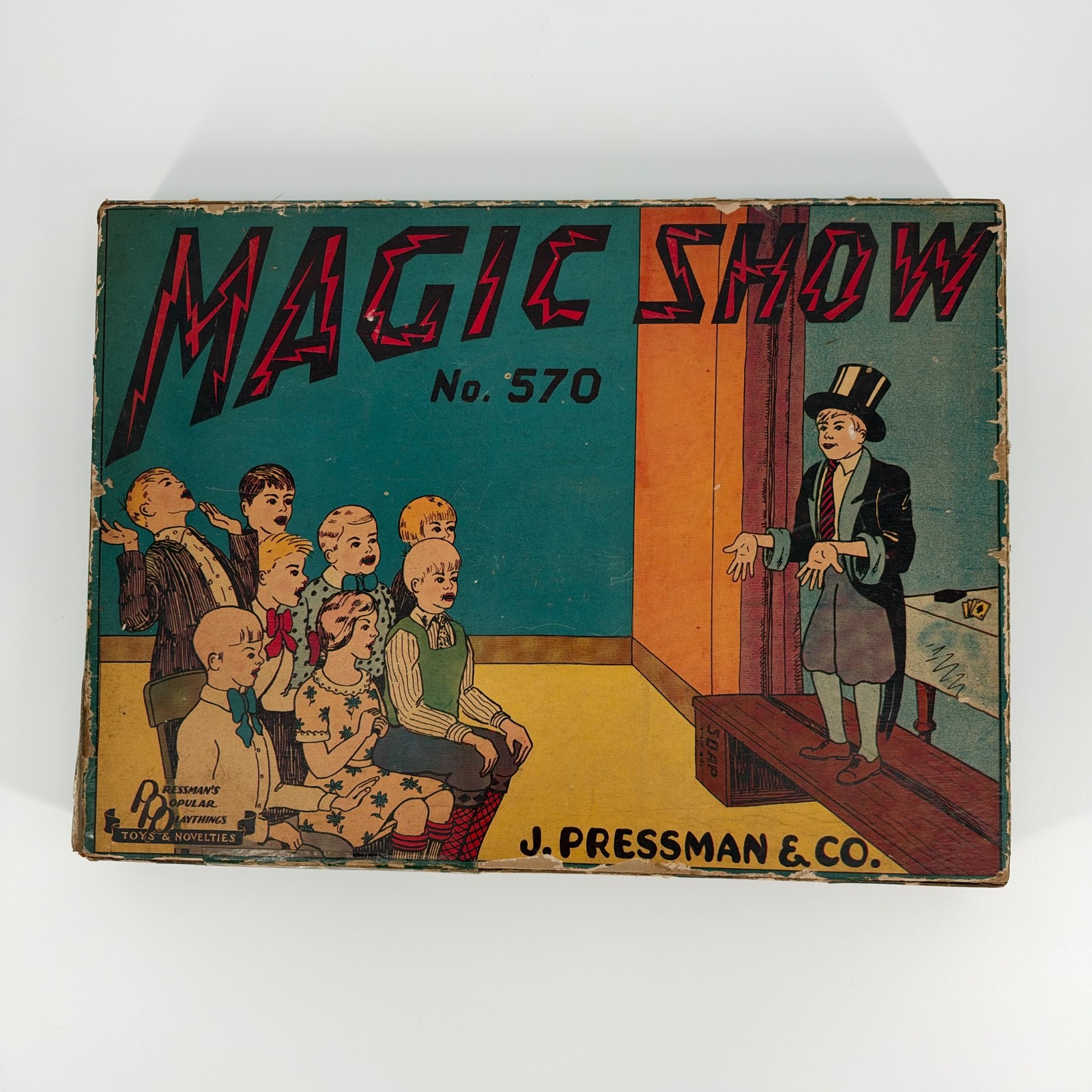 Vtg J Pressman Magic Show No 570 Magician Magic Trick Set Original Box w/ Manual