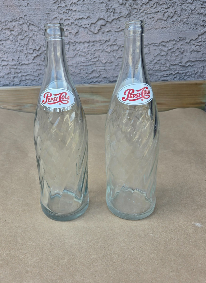 Huge Vintage Pepsi Bottles. 1 pt, 10 oz each. Thorougly cleaned.