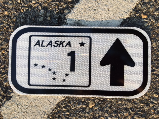 Alaska Highway 1 Road Sign - 12\