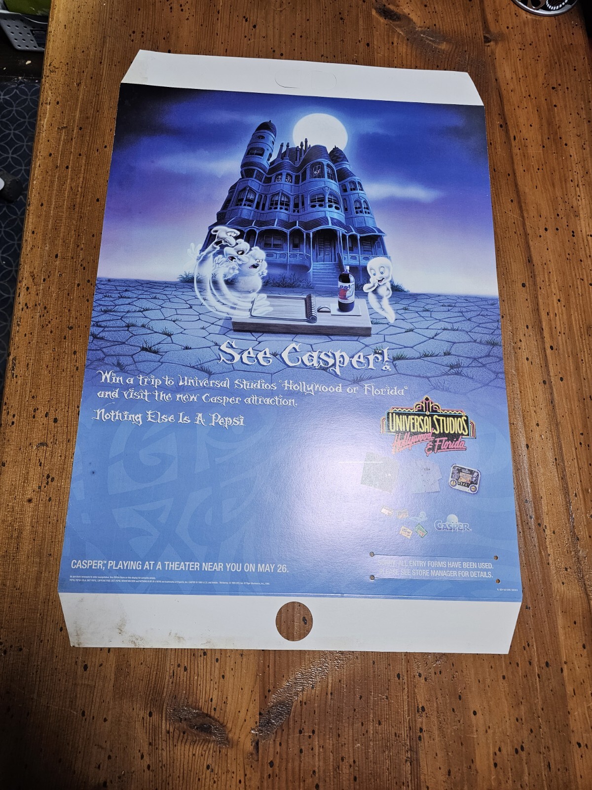 Casper Movie (1995) Pepsi Soda Store Display  32X18 Universal Studios