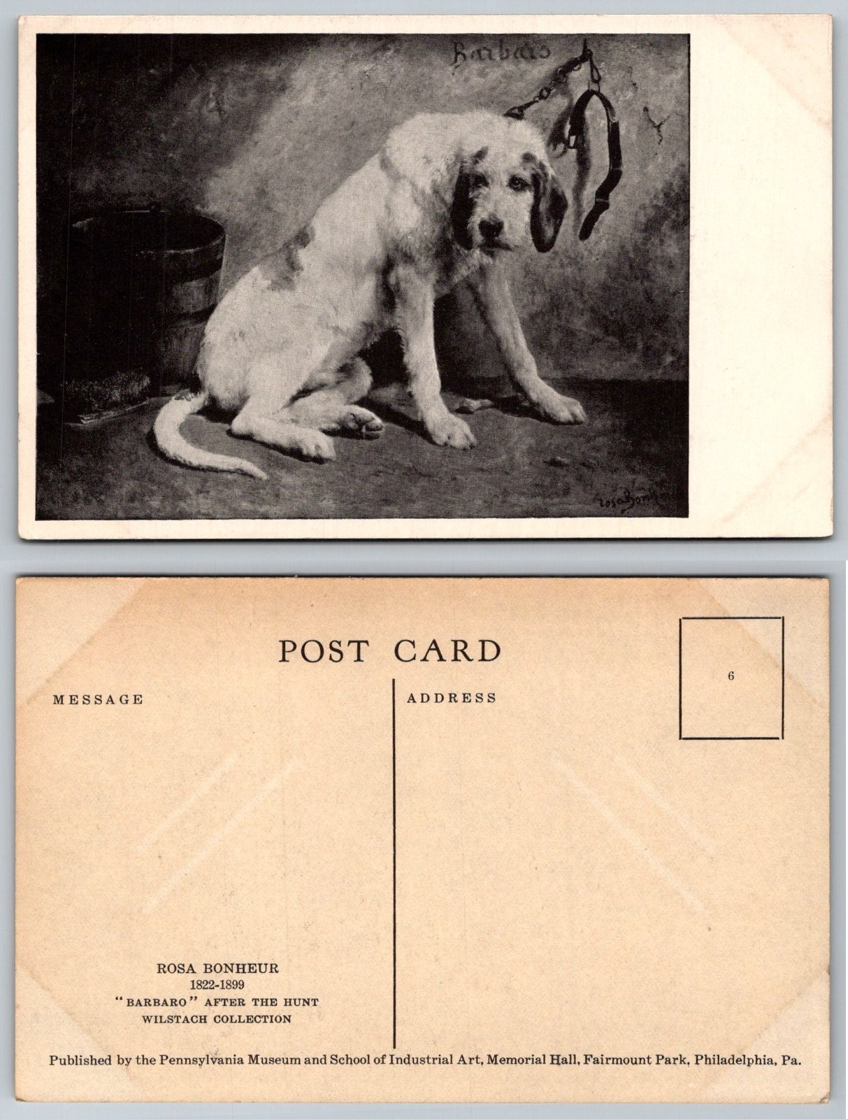 Rosa Bonheur Barbaro Dog After The Hunt Painting Animal Art Postcard