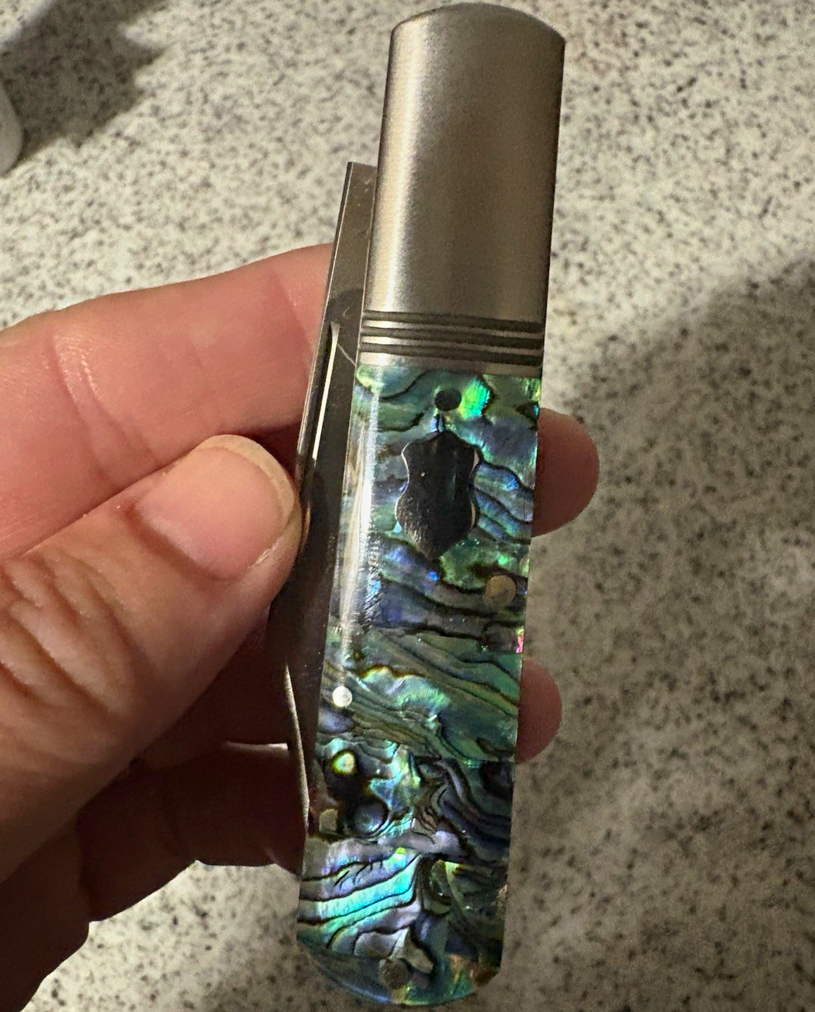 Jack Wolf Knives Gateway Barlow Knife Abalone