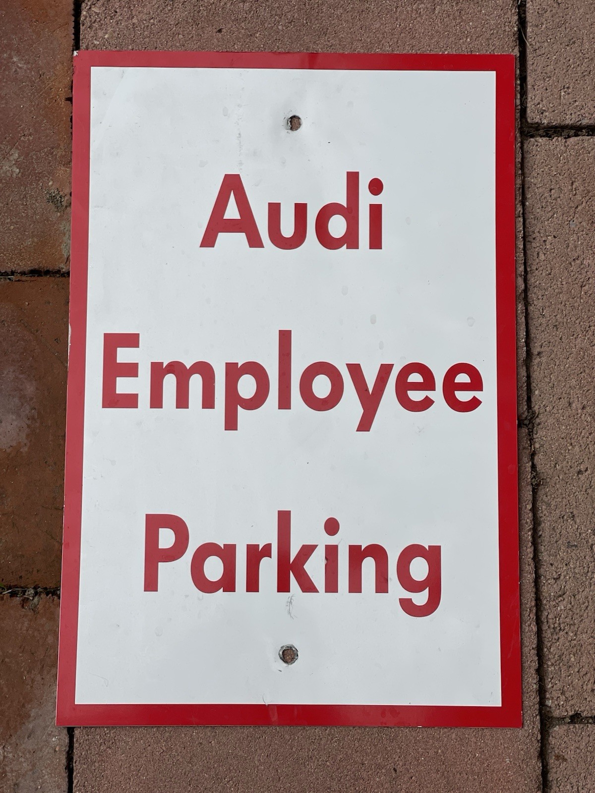 AUDI Dealership EMPLOYEE PARKING Metal Aluminum Sign NICE used 18\