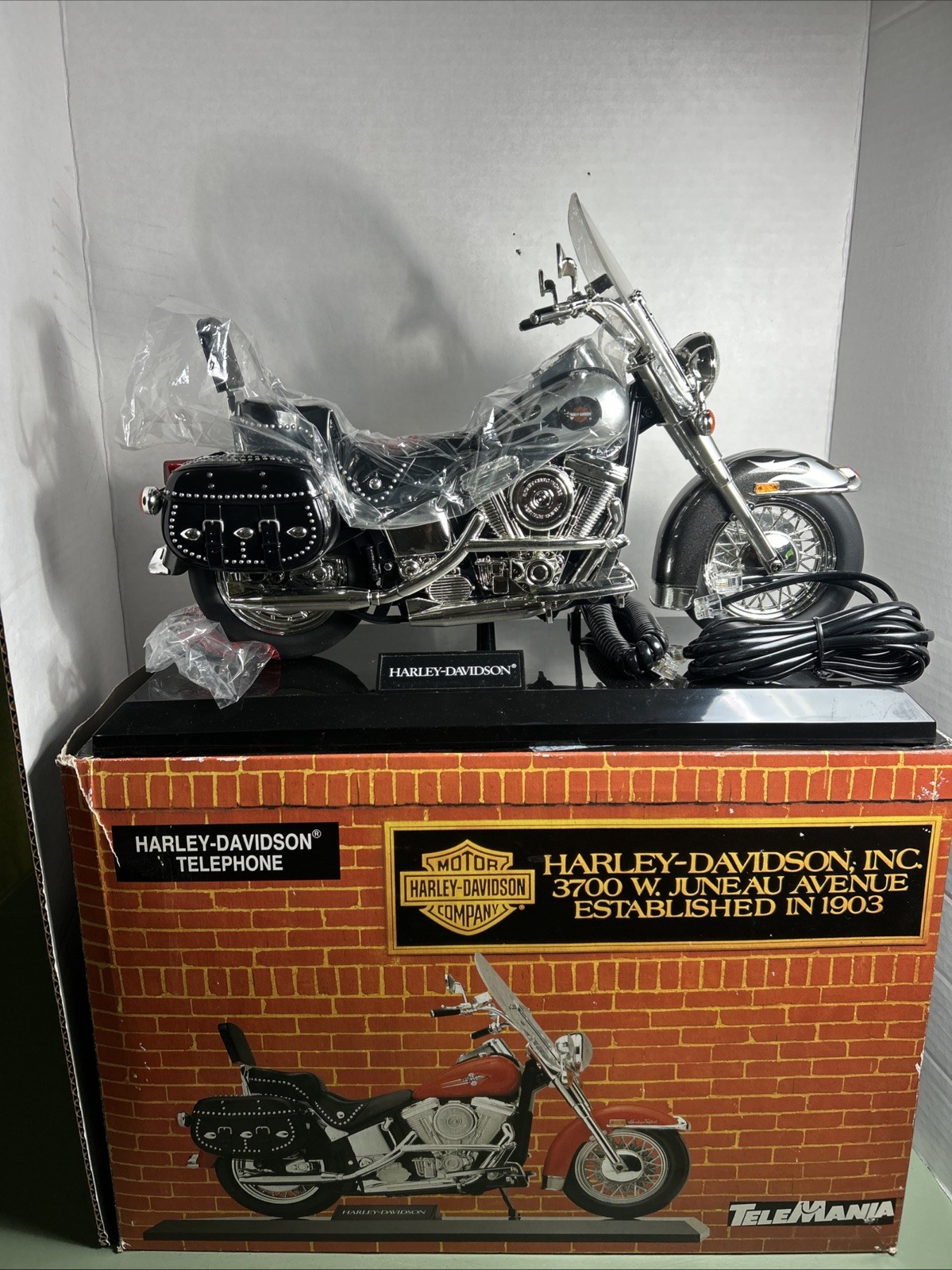 vintage Harley-Davidson Heritage Softail Motorcycle Telephone