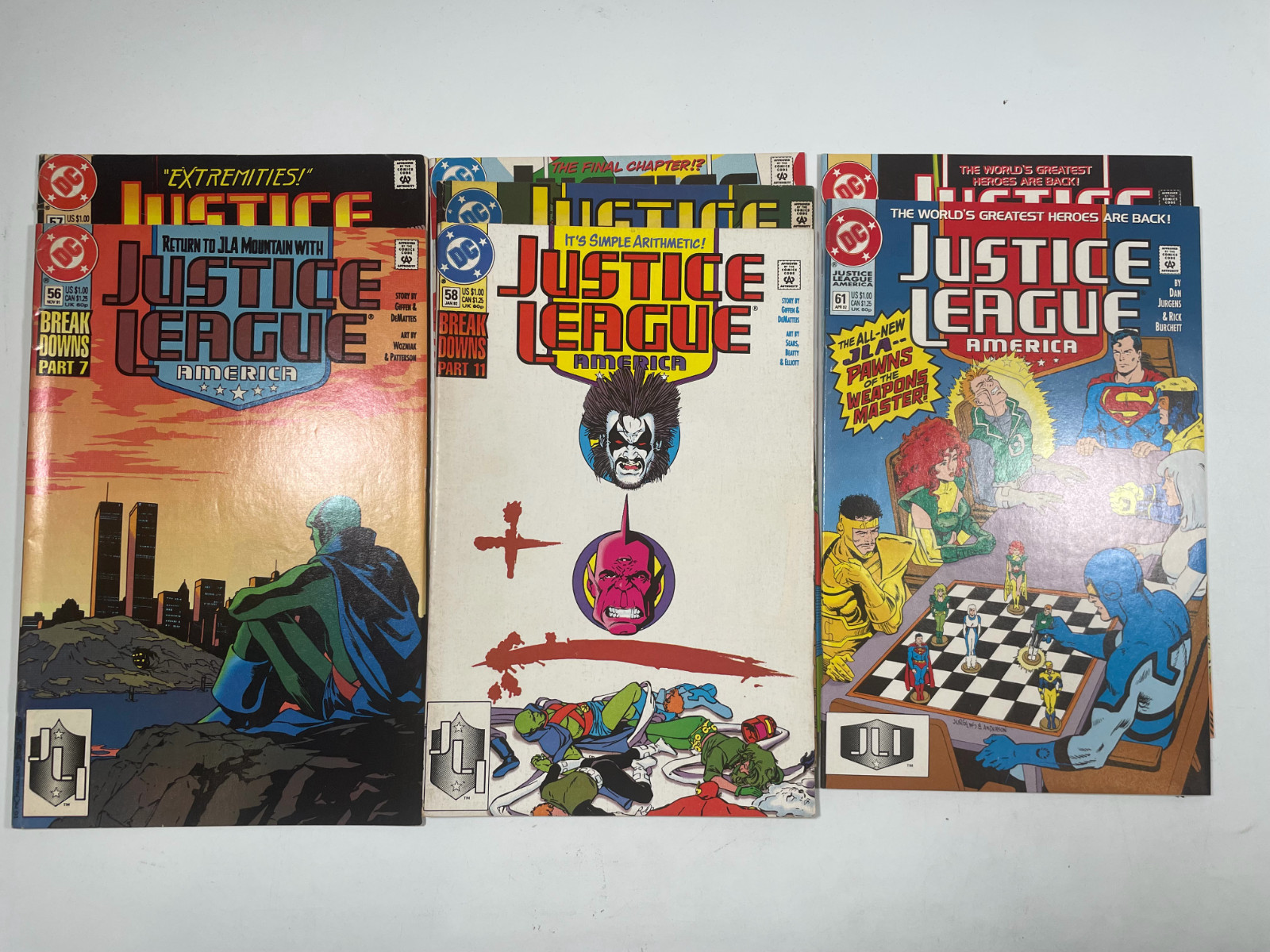 Justice League America #56, 57, 58, 59, 60, 61, 62 - 1991 - Lot of 7