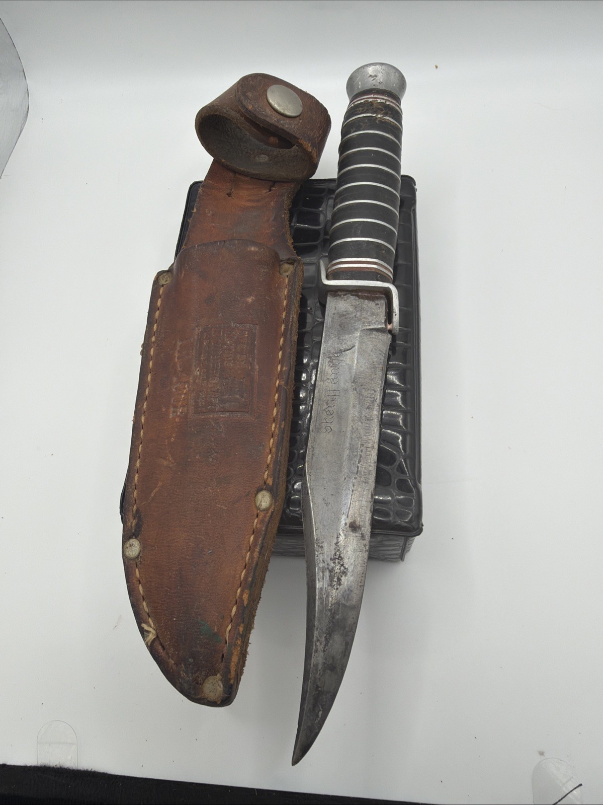 Vintage Carl Schlieper Eye Brand Sheriff Knife 13169 Solingen Bucheimer Sheath