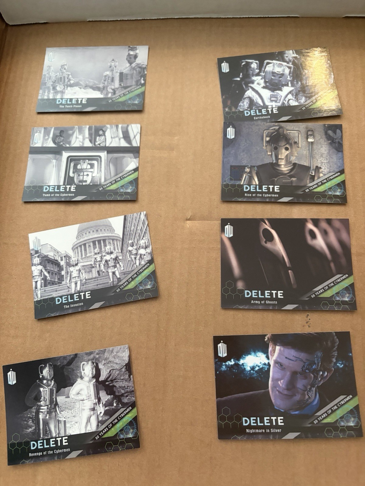 COMPLETE INSERT SET - 2016 TOPPS DOCTOR WHO 50 YEARS OF THE CYBERMEN (8 CARDS)