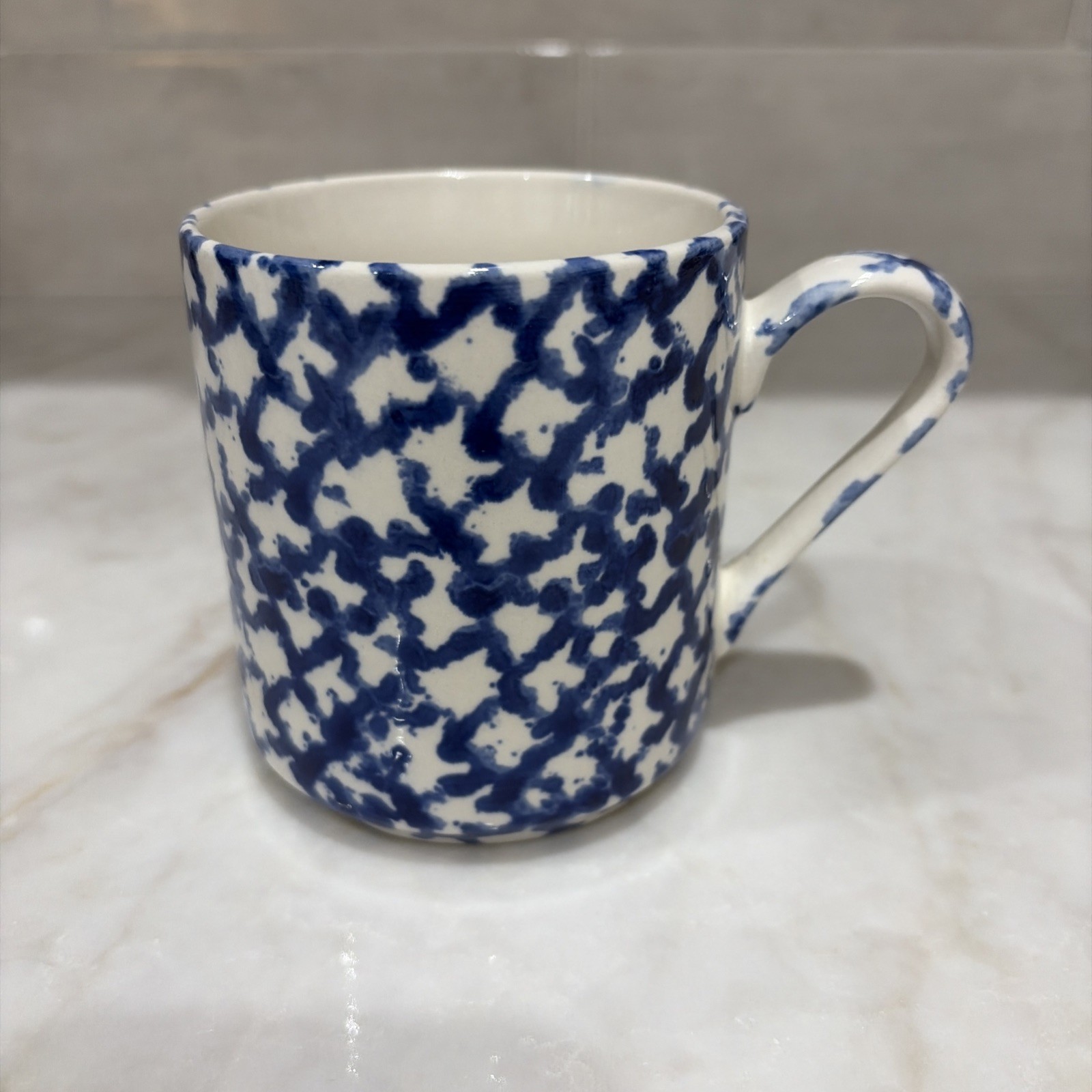 Vtg. 1990s Gibson Blue Sponge Ware Coffee/Tea Mug Stoneware/Ceramic- Cottagecore