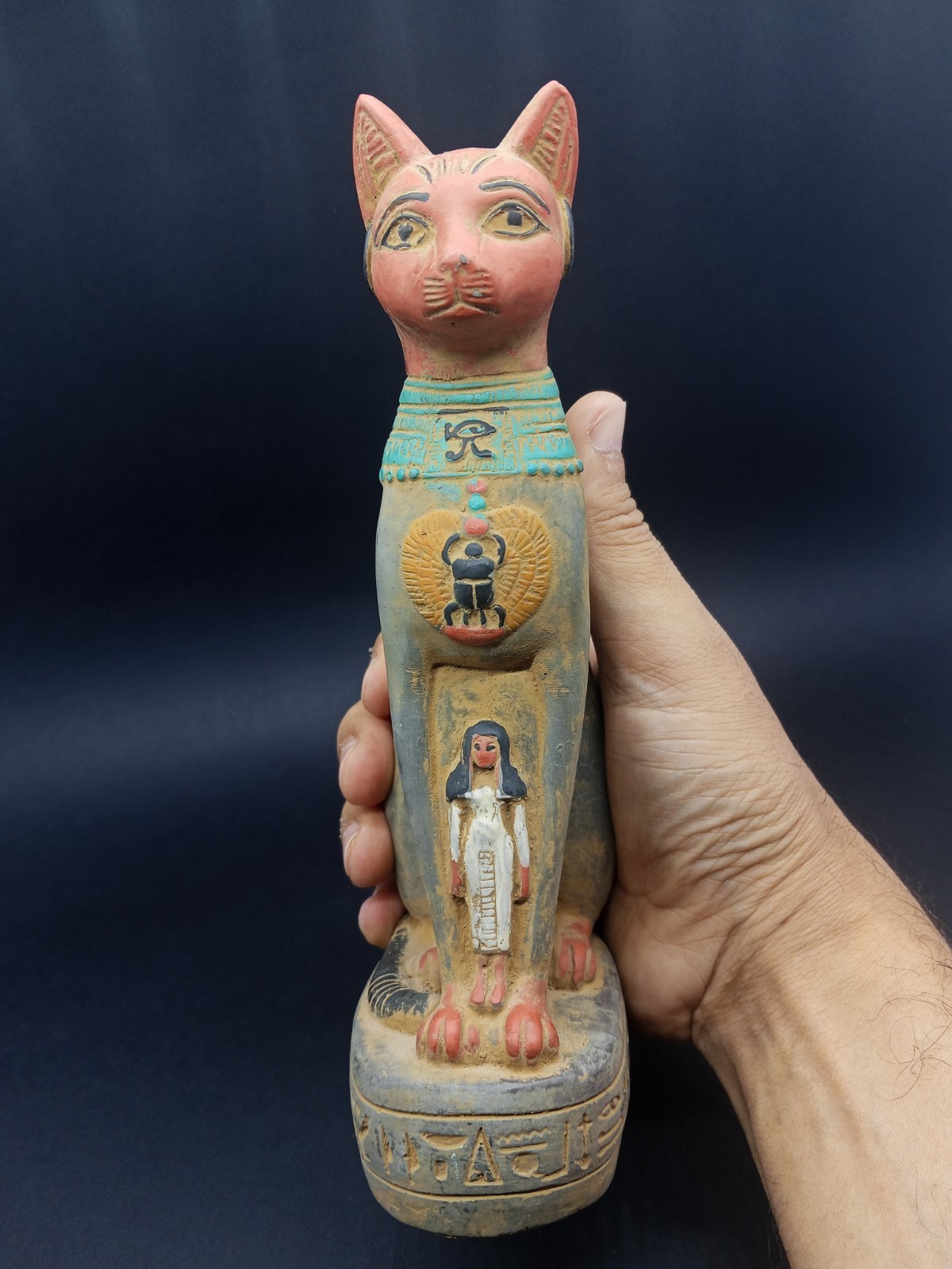 RARE ANTIQUE ANCIENT EGYPTIAN PHARAONIC Cat Bast Bastet Statue -dynasty (B)
