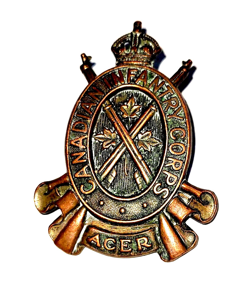 WWI or WWII Canadian Infantry Corps Bronze Badge Maker Roden