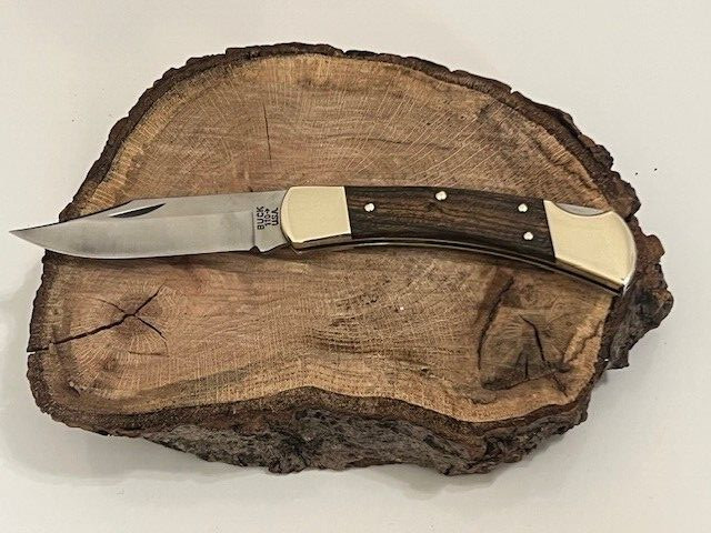 Buck 110 USA EBONY Hunting Folding Pocket knife-Excellent Condition------