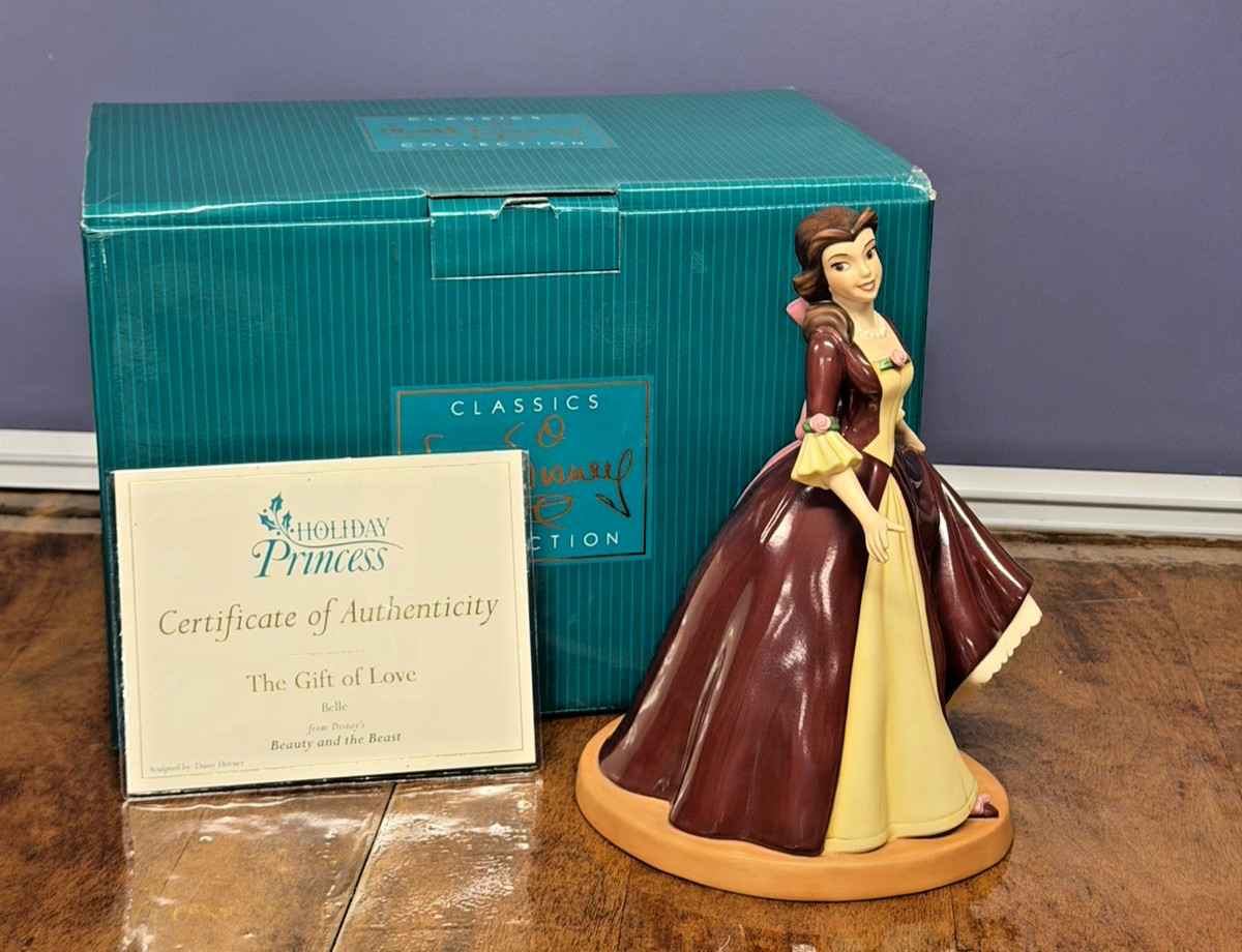 WDCC Belle Holiday Princess Gift of Love Beauty Beast Disney  COA Box