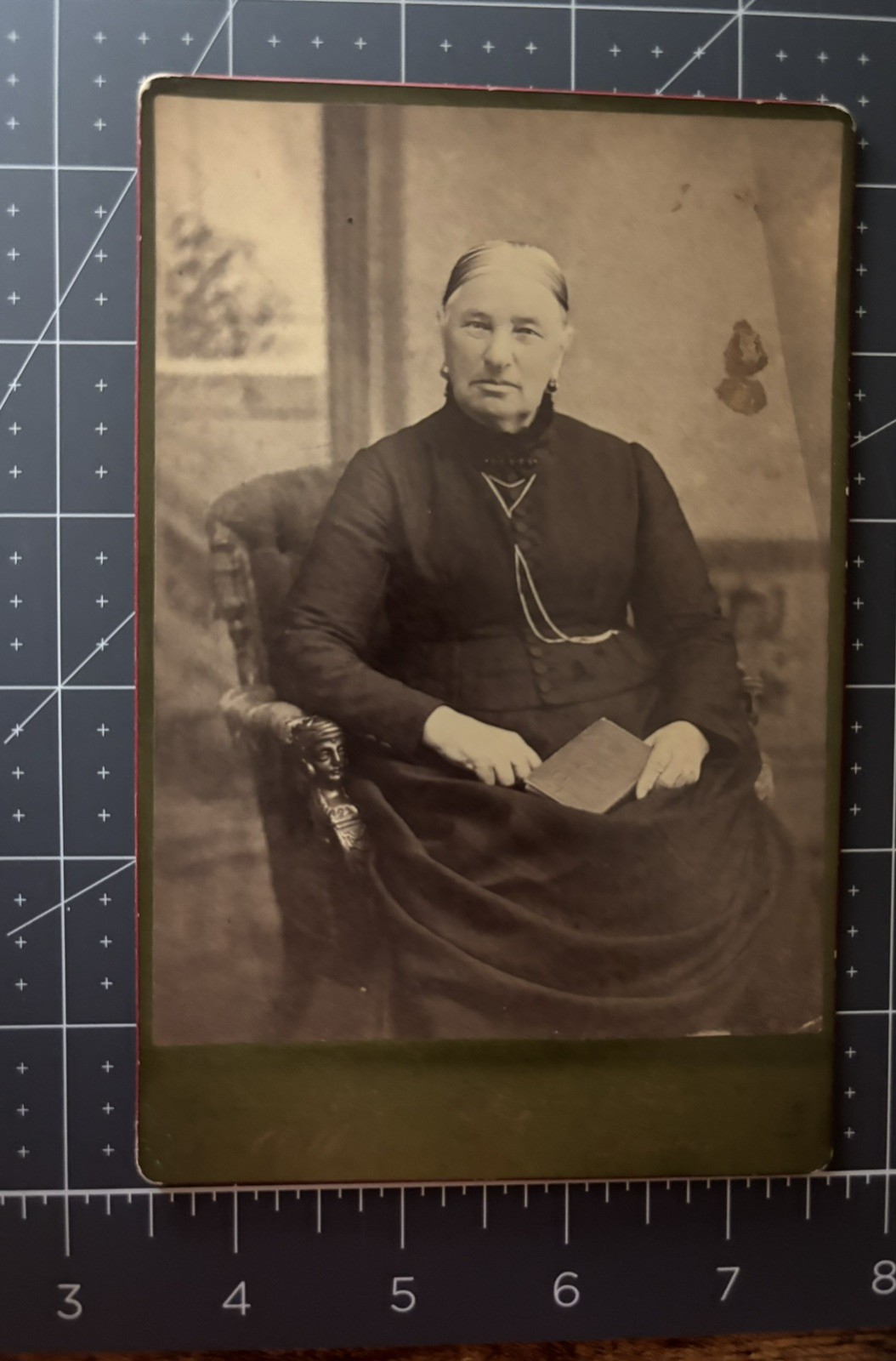 19th Century Cabinet Photograph in o Man in Formal Dress with Earrings