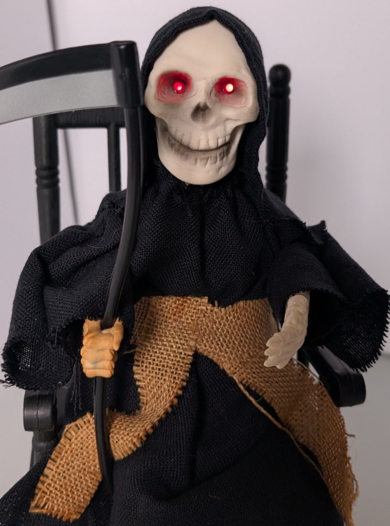 Vintage Gemmy Rocking Grim Reaper Animated Figure Vintage 1994 Halloween