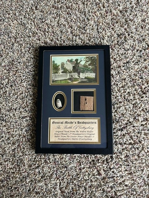 Gettysburg Artifacts  General Meade\'s Headquarters Bullet and  Wood  NM