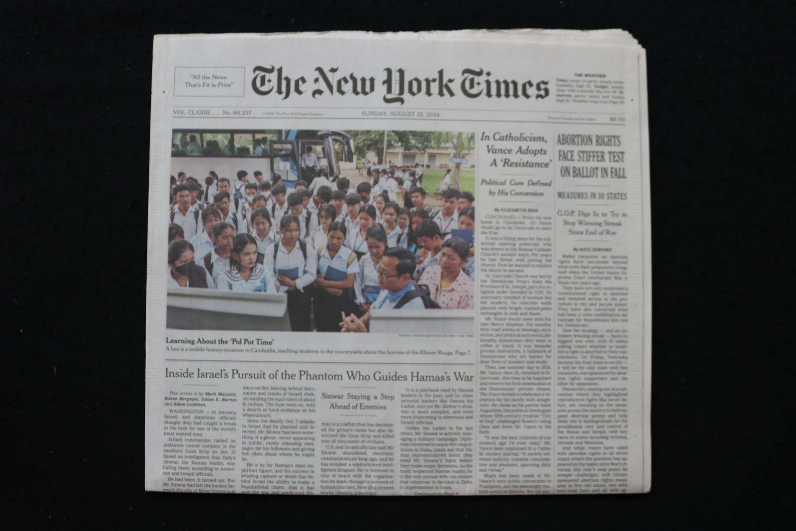 2024 AUGUST 25 NEW YORK TIMES - ABORTION RIGHTS FACE STIFFER TEST ON FALL BALLOT