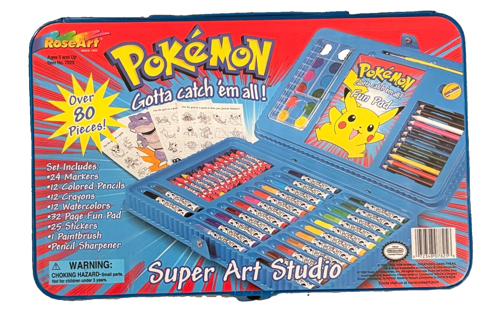 Vintage 1995 RoseArt Pokémon Super Art Set 80 Pieces, Opened, Never Used