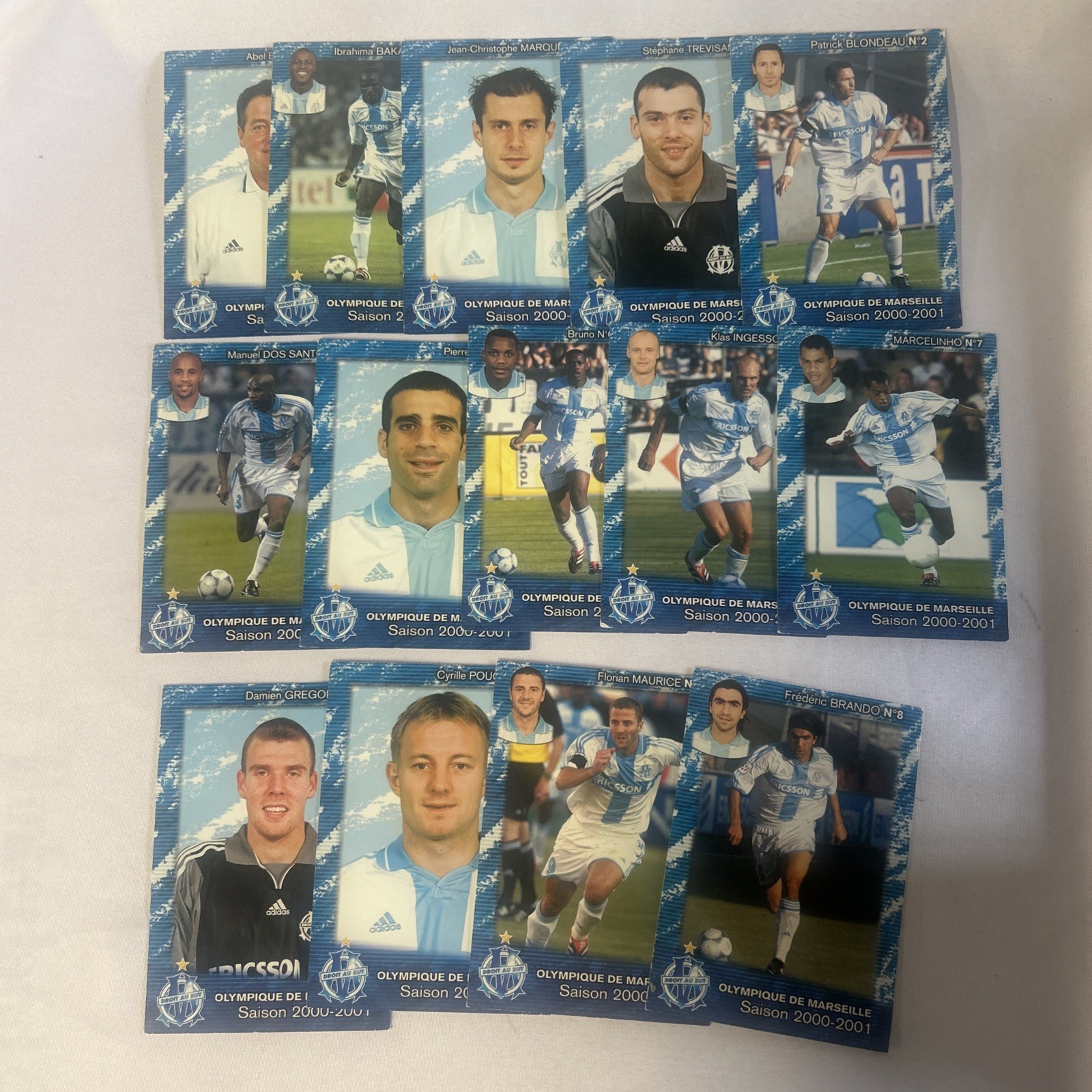 Vintage B7 14 Postcards Olympic Marseille OM 2000-2001 - Good Condition