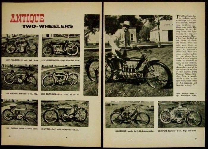 Antique Motorcycle pictorial Merkel/Pierce/Indian/Yale/Pope/Excelsior/Wagner/+++