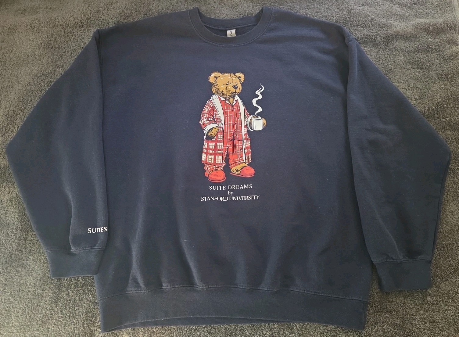 Vintage 90s Stanford University Sweatshirt Mens XL Navy Polo Bear Style Suit