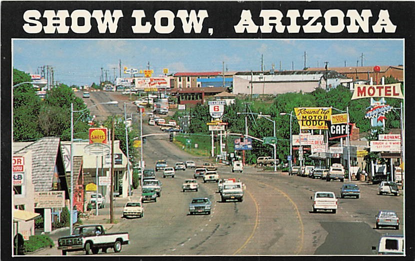 Postcard AZ: Main Street Scene, Show Low, Arizona