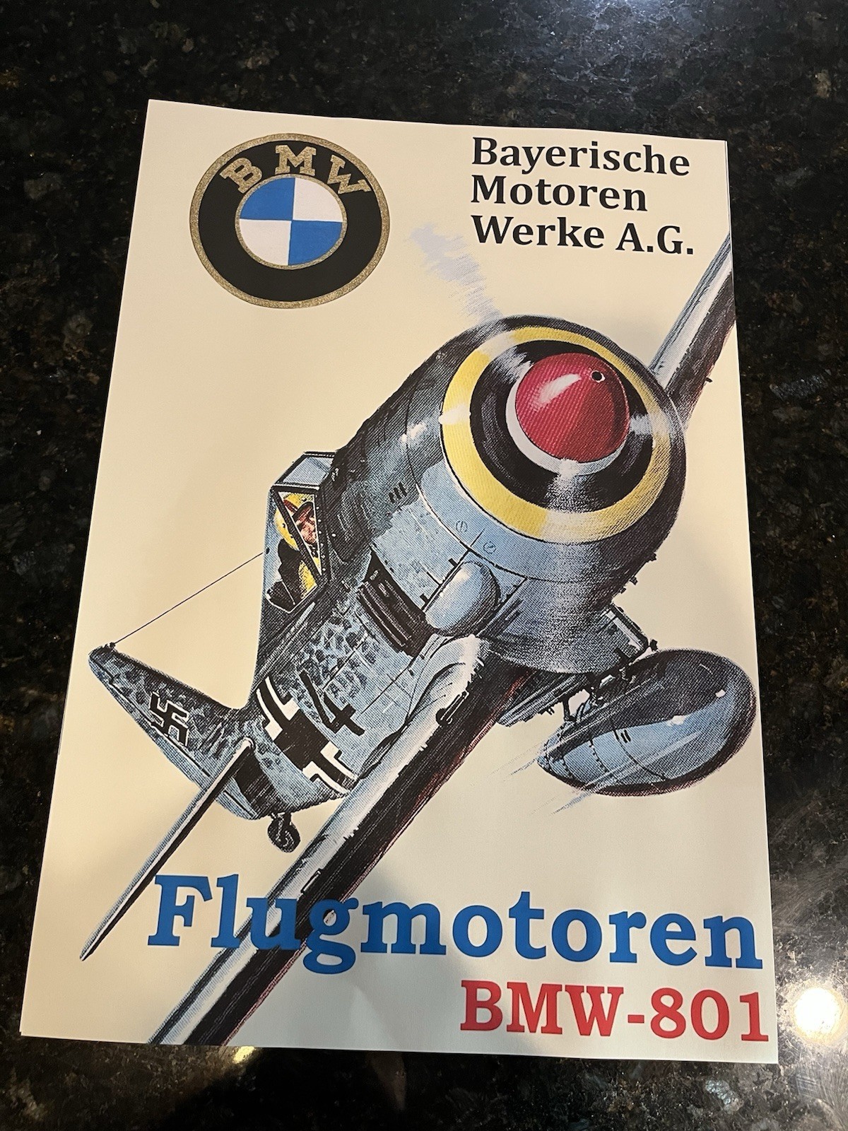 WWII WW2 Luftwaffe BMW Flugmotoren Aviation Motors Repro Print Poster