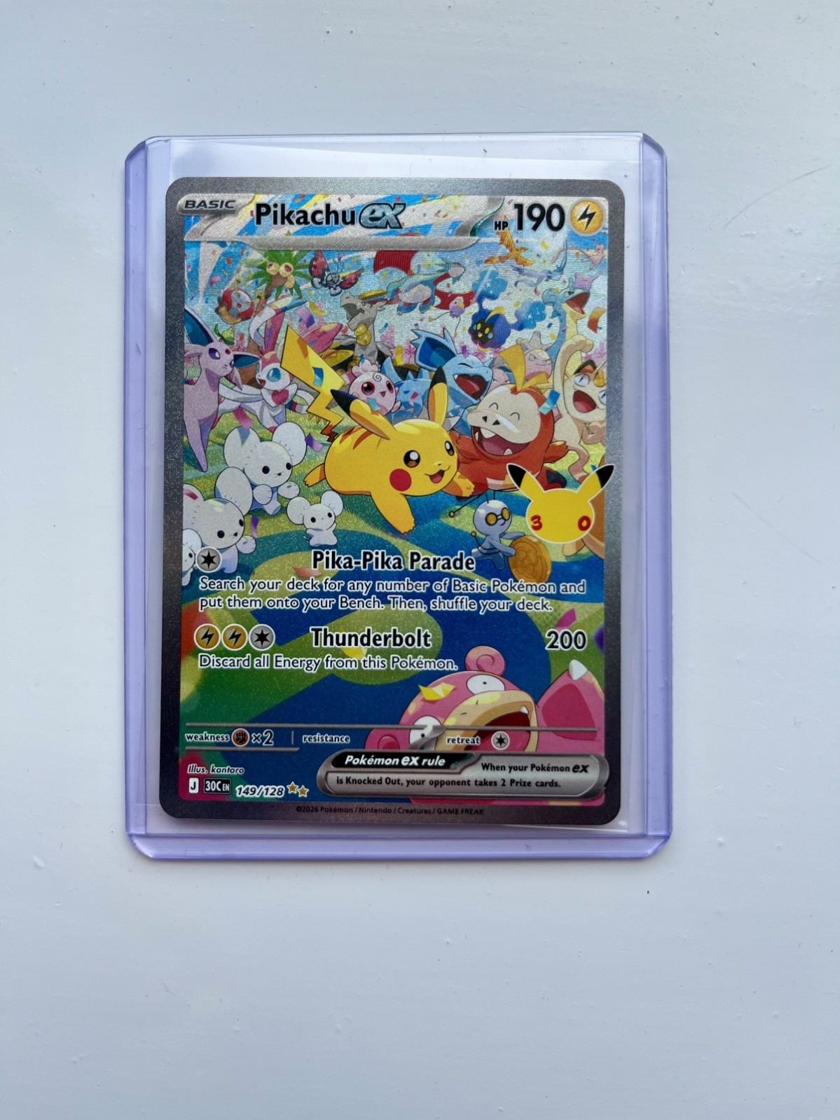 Pokémon TCG Pikachu ex 149/128 30th celebration