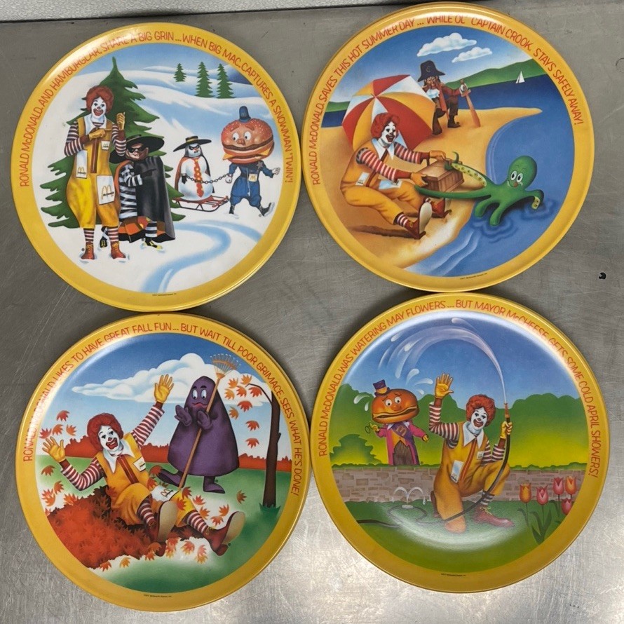 Vintage 1977 McDonalds~Spring Summer Winter Fall~Set Of 4 Lexington Plates