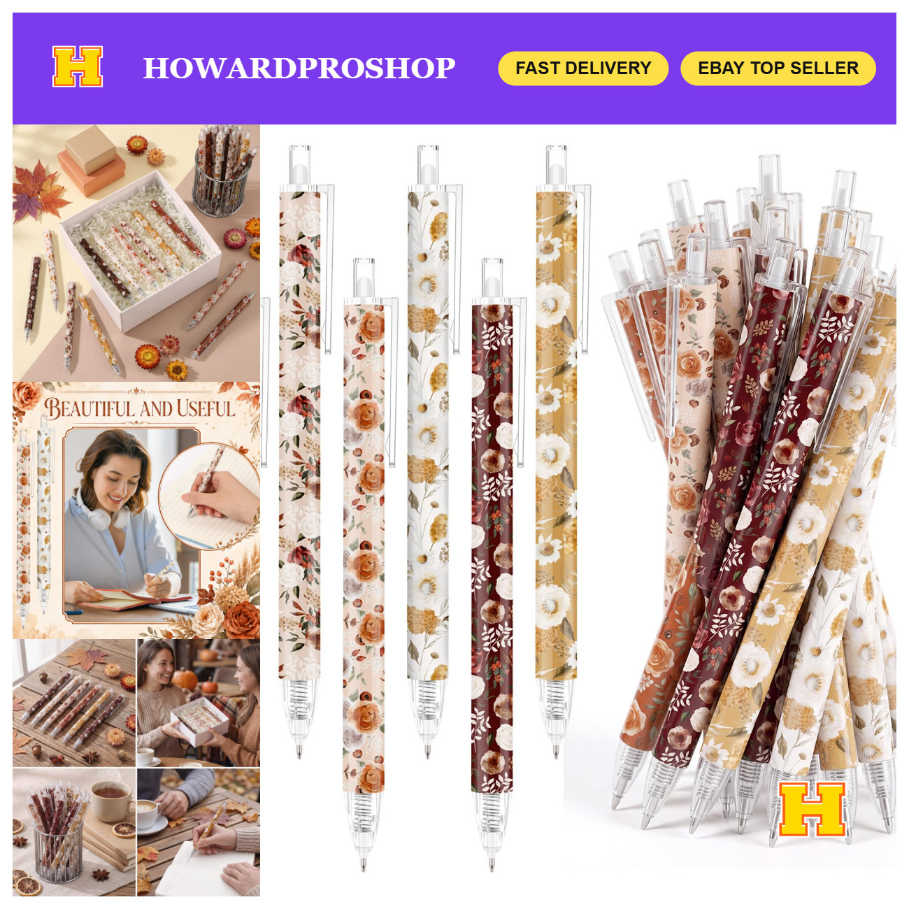 60 Pcs Fall Ballpoint Pens - Autumn Party Favors, Bulk Supplies for Events