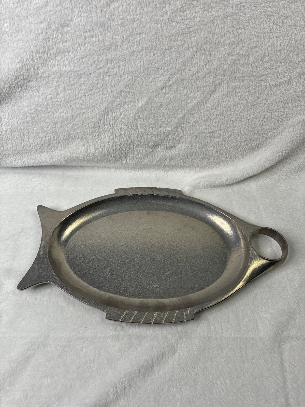 Vintage Melco Aluminum Fish Serving Tray 13” Cleveland Ohio Mid Century