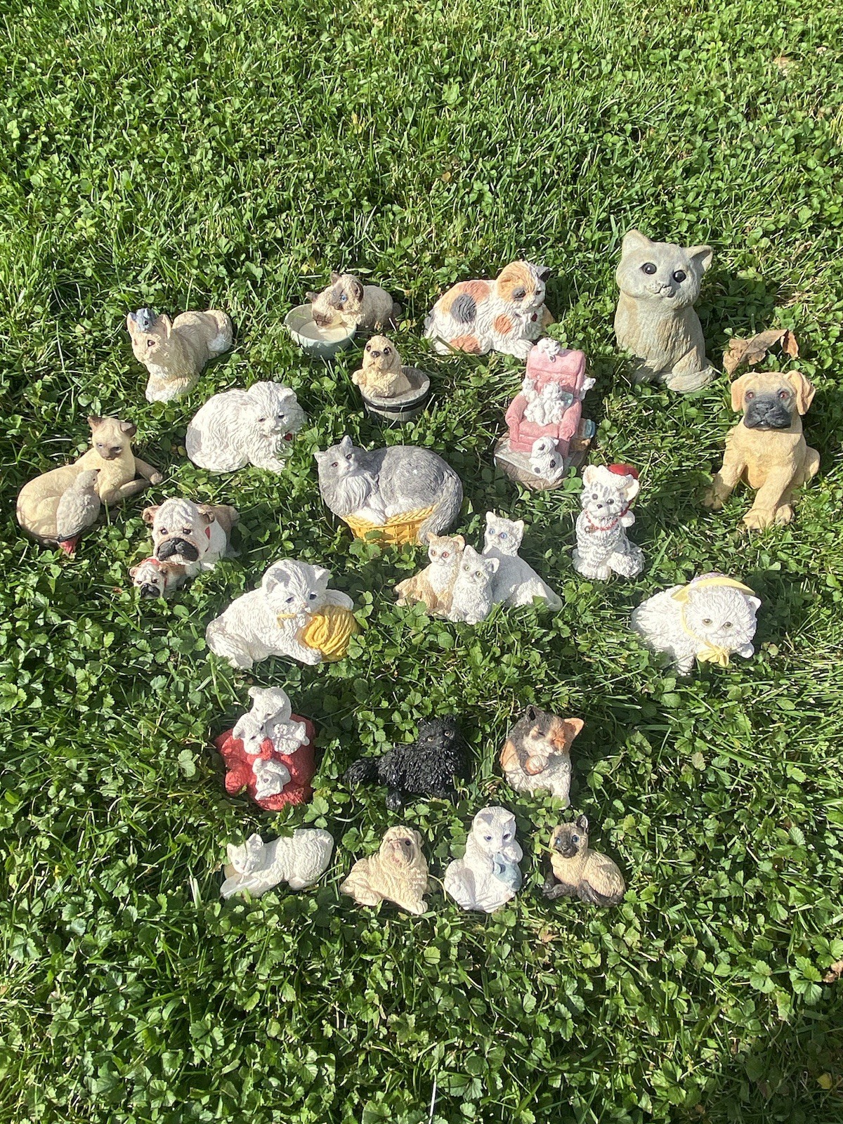 Lot of 20+ Vintage Stone Critters/Other Figurines USA Mostly Cats 🐈