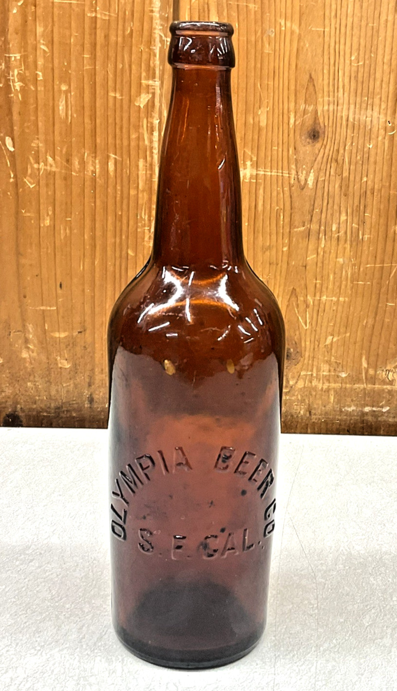 Vintage Antique Olympia Beer Bottle Long Neck 22oz Tall Embossed San Francisco
