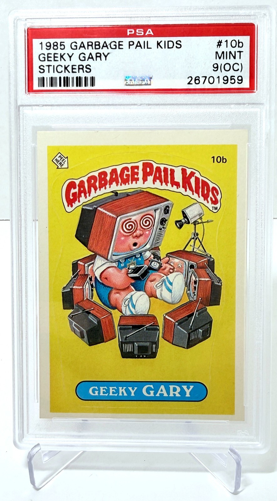 1985 Topps Garbage Pail Kids Series 1 - #10b Geeky Gary - PSA 9 (OC) MINT