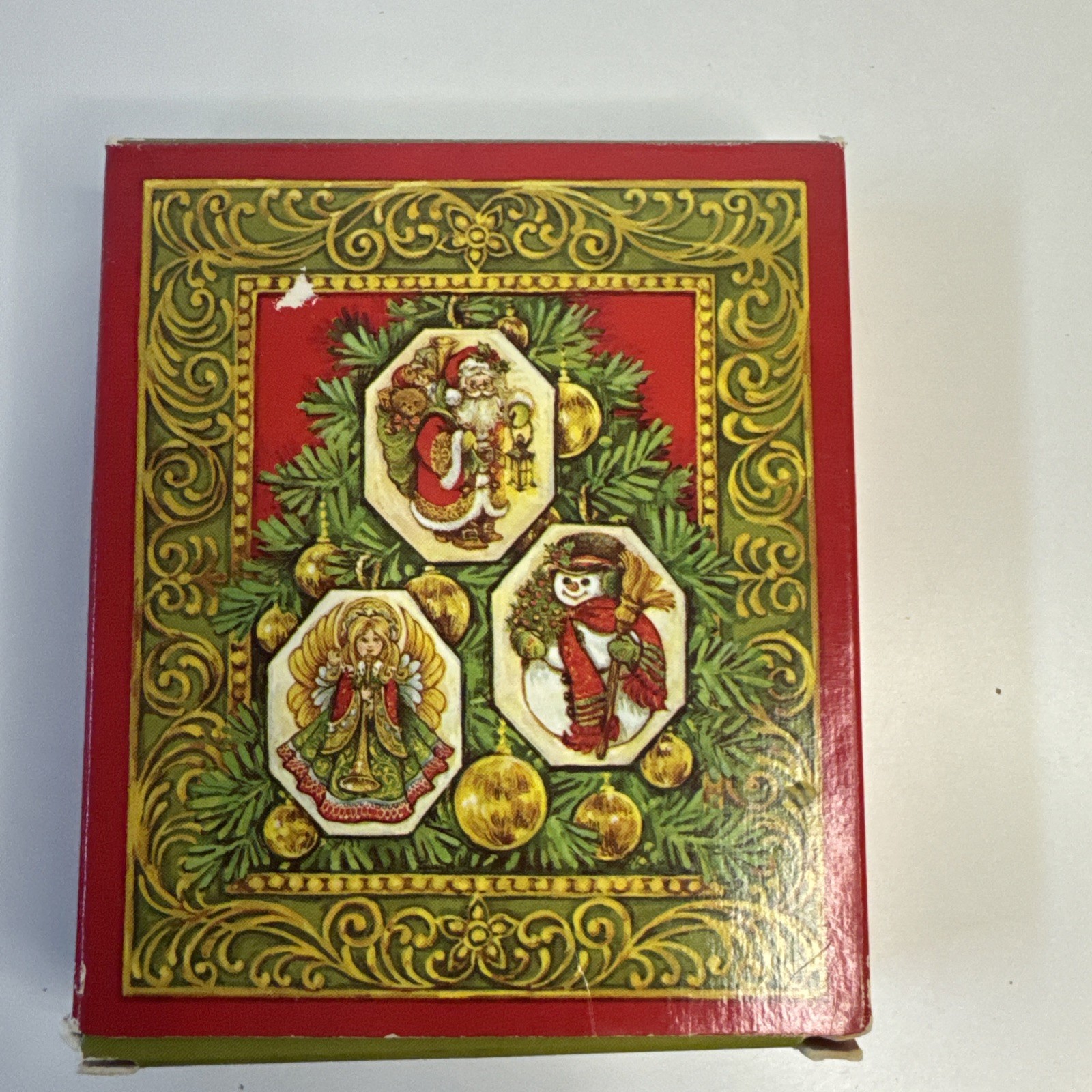  Vtg. Avon Xmas Tree Ornaments Different Images On Both Sides Charm